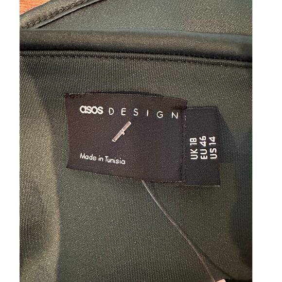 ASOS DESIGN Women’s Satin Corset Top Emerald Green Size 14 – NWT Statement Top - Picture 4 of 7